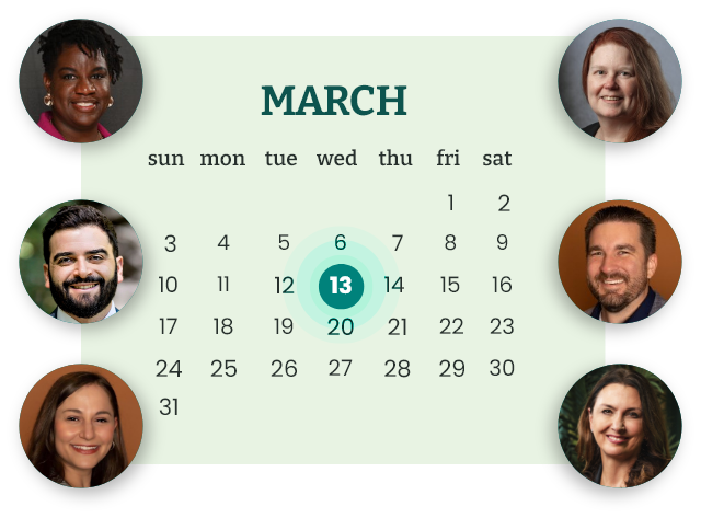 Team member calendar graphic